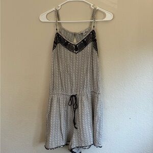 Shorts Romper with Stitching Detail + Keyhole Back, Size S